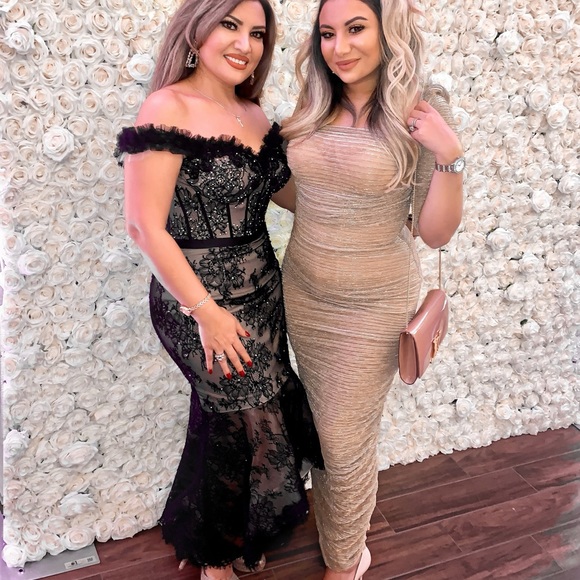 Miss Circle Gold Ruched Maxi Dress - Picture 8 of 10